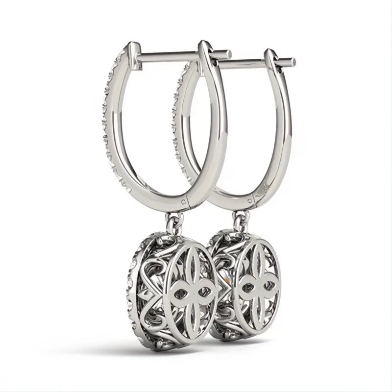New Wedding Trend Eternity Drop Earrings for Women Cubic Zirconia Classic Elegant Jewelry