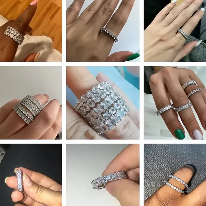 AAA Cubic Zirconia Brass Promise Rings for Women Wedding Gift 6 Styles