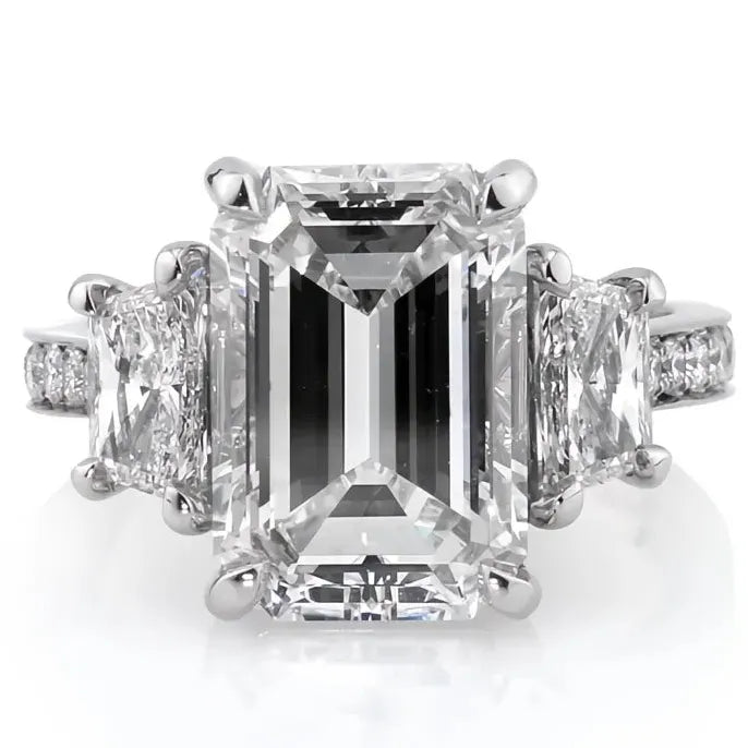 Geometric Cubic Zirconia Brass Engagement Wedding Ring for Women