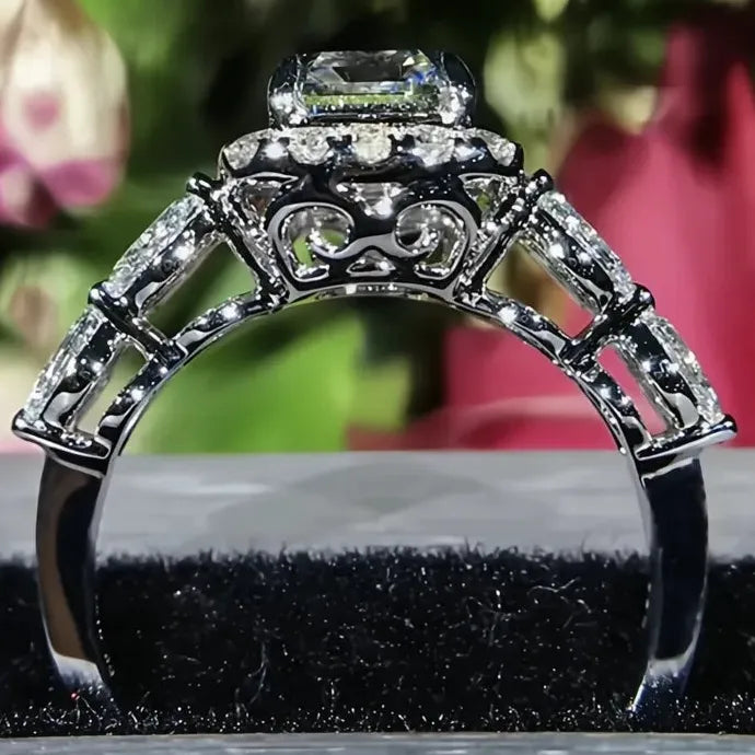 Cubic Zirconia Brass Wedding Engagement Ring for Women Gift Jewelry