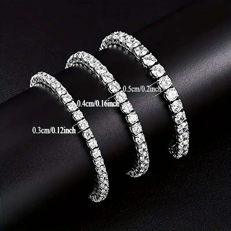 925 Silver Gold Plated VVS Moissanite Tennis Chain Bracelet Men Women 2-6.5mm