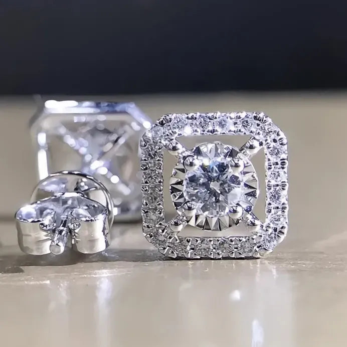 Elegant Women’s Geometric Cubic Zirconia Stud Earrings for Wedding Party