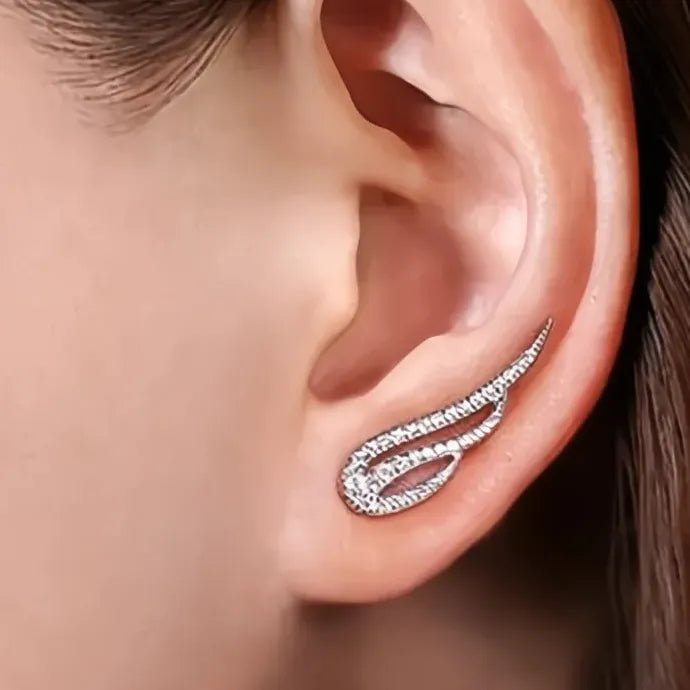 Geometric Cubic Zirconia Stud Earrings for Women Stylish Copper Jewelry