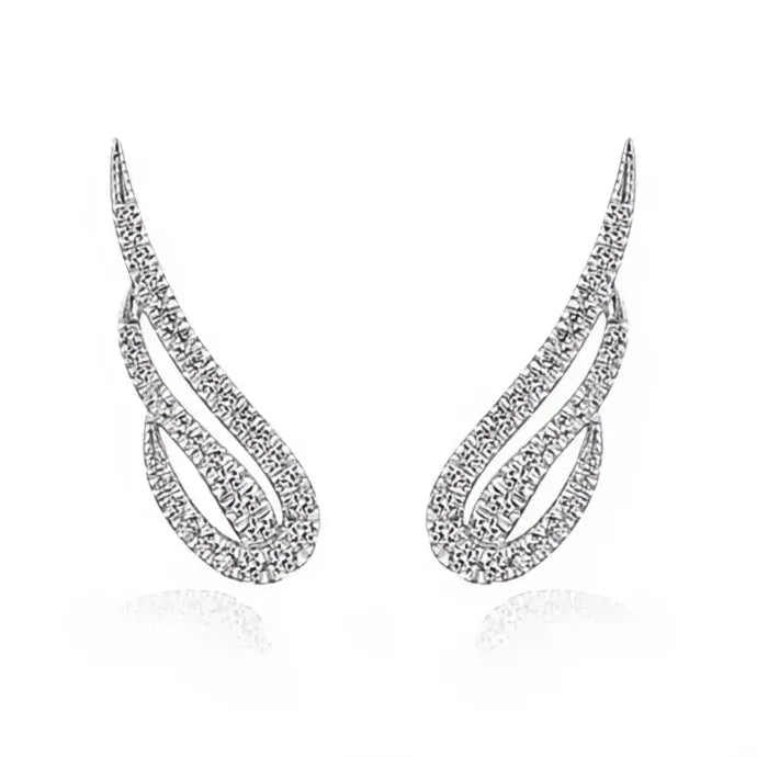 Geometric Cubic Zirconia Stud Earrings for Women Stylish Copper Jewelry