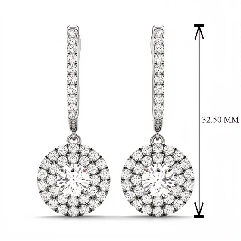 New Wedding Trend Eternity Drop Earrings for Women Cubic Zirconia Classic Elegant Jewelry