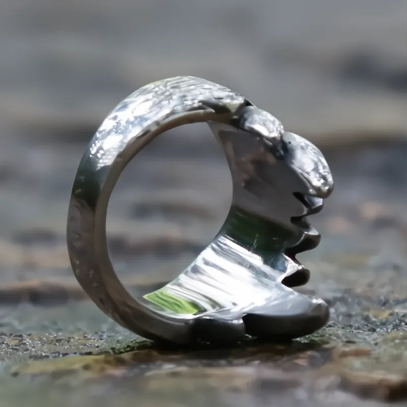 Unique Beast Teeth Ring Men 316L Stainless Steel Punk Gothic Biker Devil Jewelry Gift