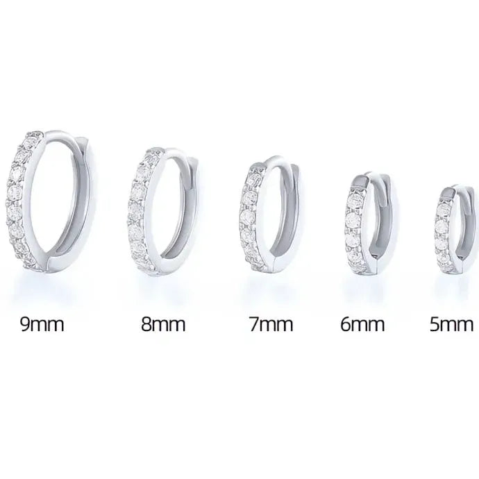 Minimalist Round Copper Hoop Earrings with Cubic Zirconia Geometric Design
