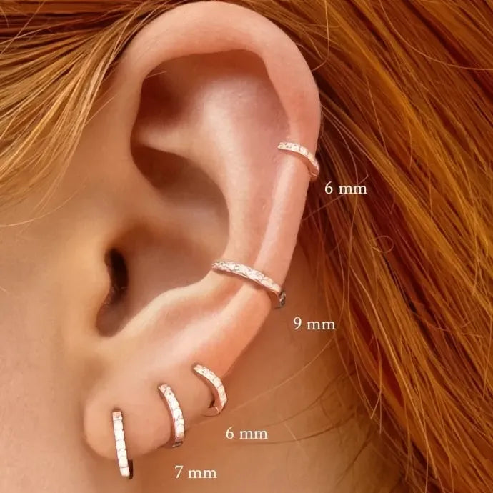 Minimalist Round Copper Hoop Earrings with Cubic Zirconia Geometric Design