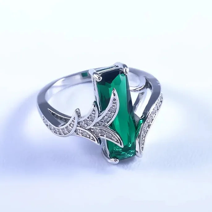 Silver Plated Copper Wedding Engagement Ring with Multicolor Cubic Zirconia for Women