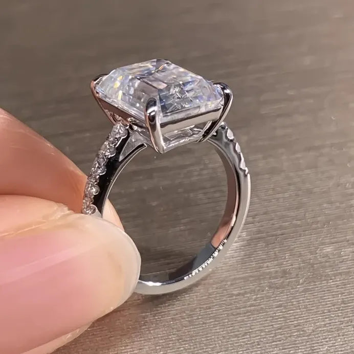 Elegant Luxury Square Cubic Zirconia Crystal Wedding Bands for Women