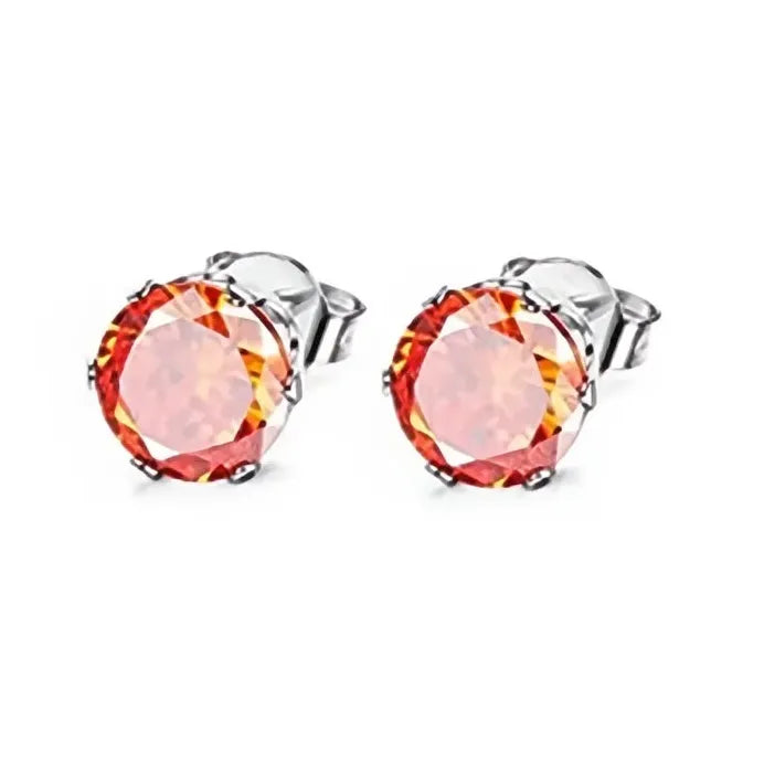 Geometric Cubic Zirconia Stud Earrings for Women, 12 Colors, Daily Wear