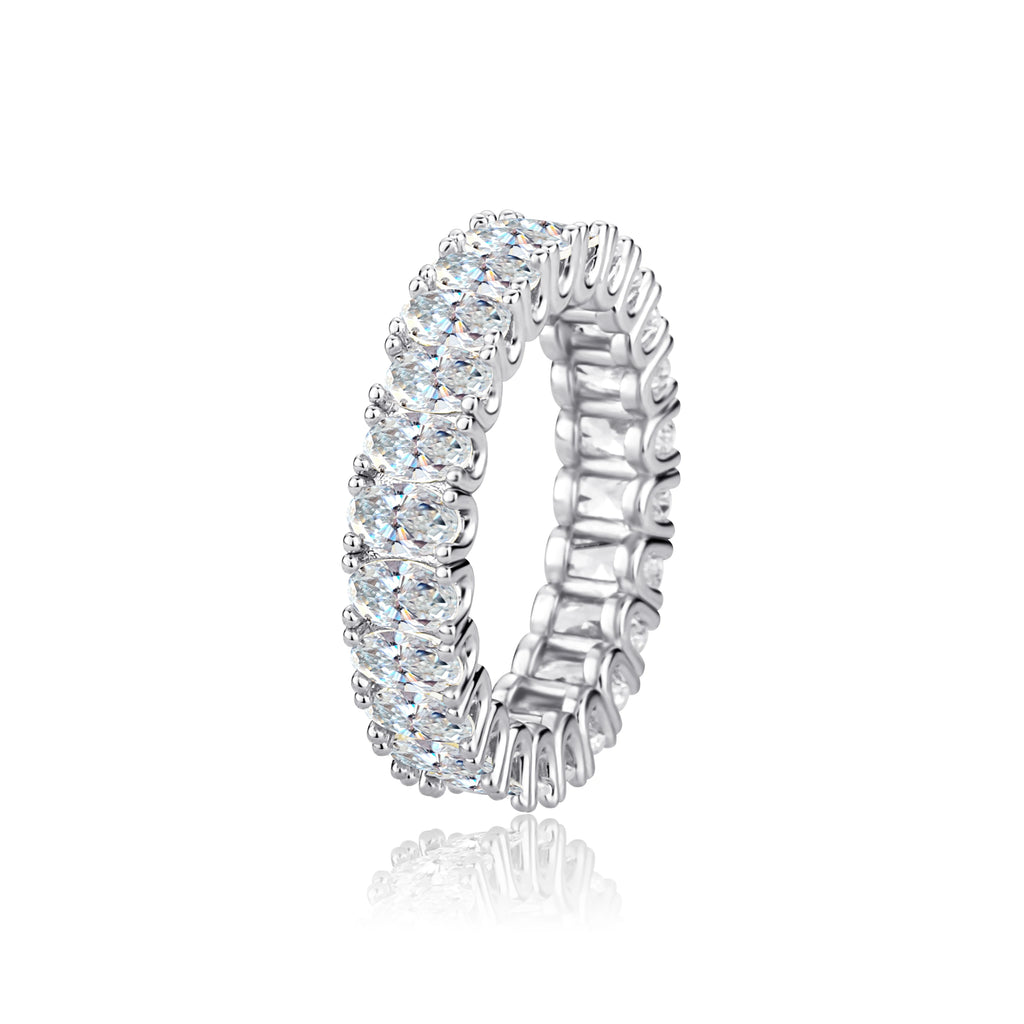 White Gold Plated Iced Out Ring Set | Micro Pave AAA CZ Hip Hop Ring for Men