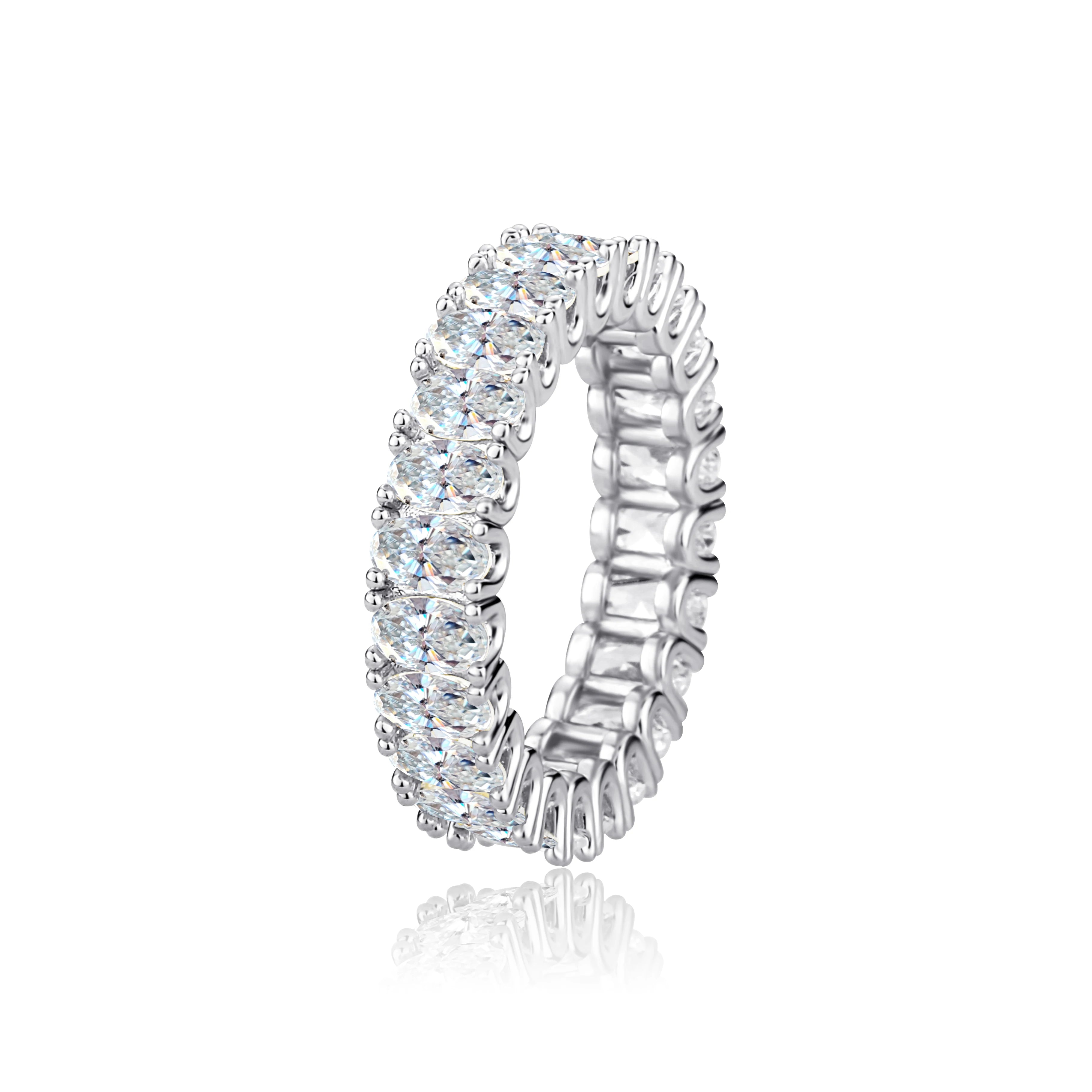 White Gold Plated Iced Out Ring Set | Micro Pave AAA CZ Hip Hop Ring for Men