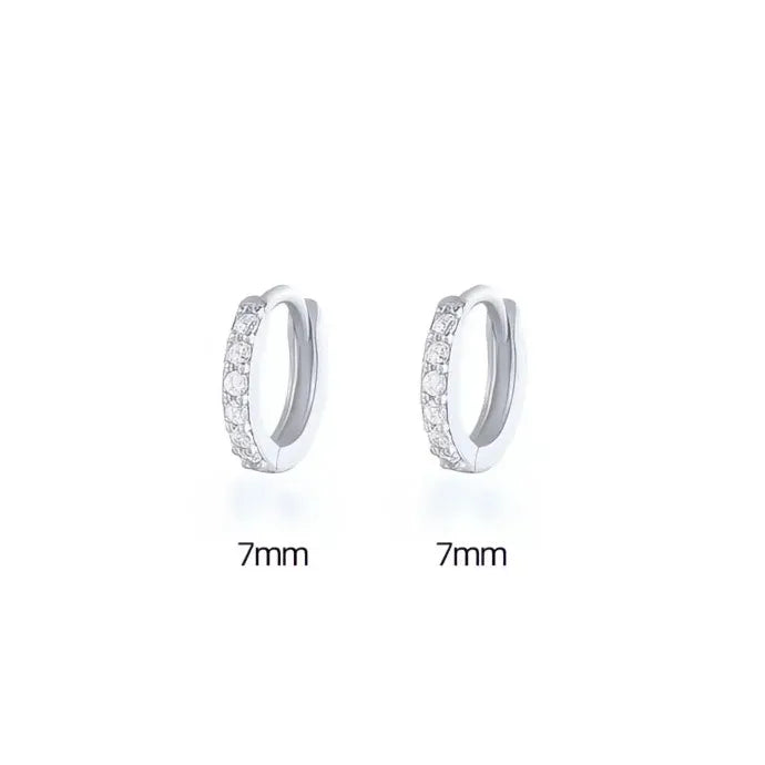 Minimalist Round Copper Hoop Earrings with Cubic Zirconia Geometric Design