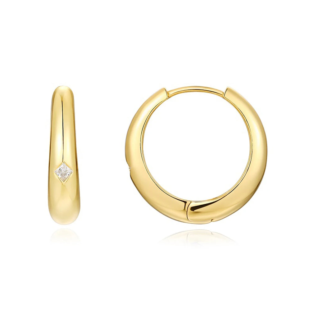 Square Moissanite Hoop Earrings Women S925 Silver 18K Gold Plated Hypoallergenic Jewelry