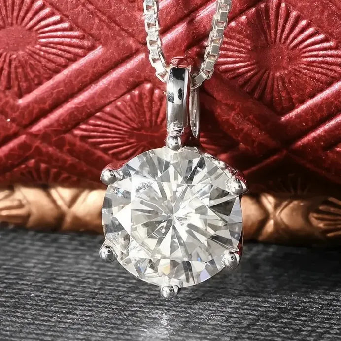 Classic Claw Cubic Zirconia Geometric Pendant Necklace for Women Bridal Jewelry