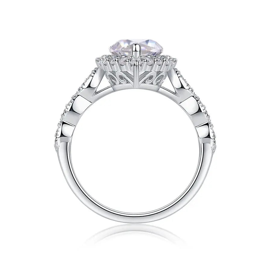 Marquise Cut Moissanite Ring Women D Color VVS1 S925 Silver Gold Plated Jewelry