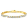3/4/5mm Moissanite Tennis Bracelet S925 Silver D VVS1 18K Gold Plated Jewelry Men Women