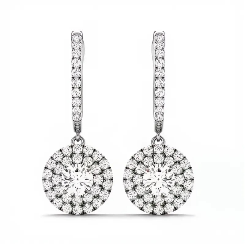 New Wedding Trend Eternity Drop Earrings for Women Cubic Zirconia Classic Elegant Jewelry