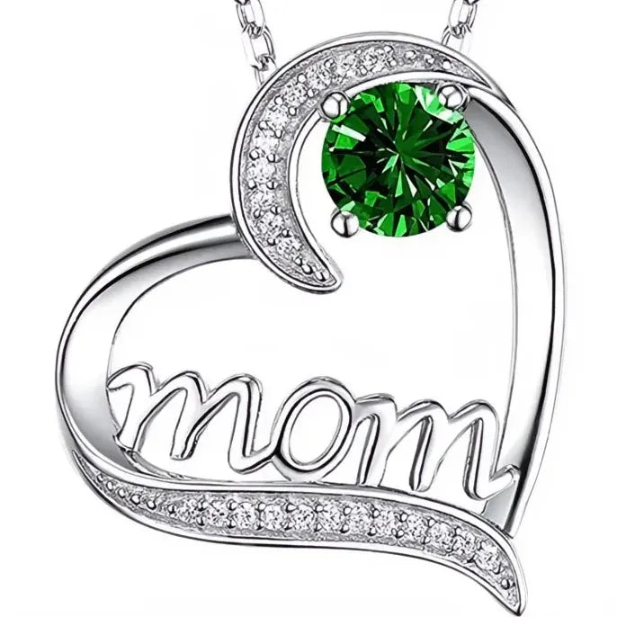 Mother's Day Pendant Necklace for Mom Copper Alloy Pink Flower CZ Jewelry