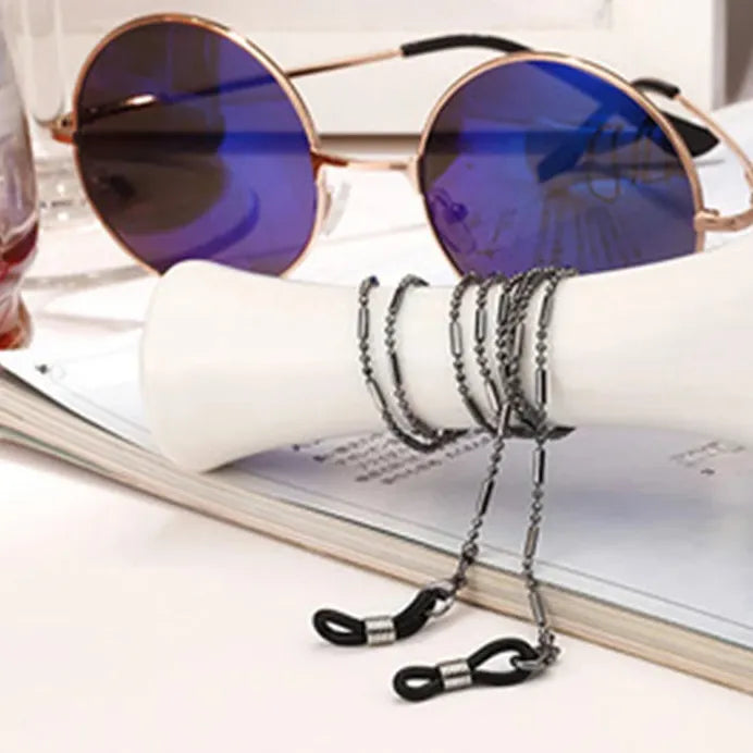 Fashion Woman Zinc Alloy Cylinder Bead Sunglasses Chain Eyeglasses Holder