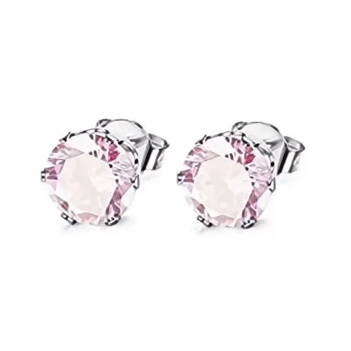 Geometric Cubic Zirconia Stud Earrings for Women, 12 Colors, Daily Wear