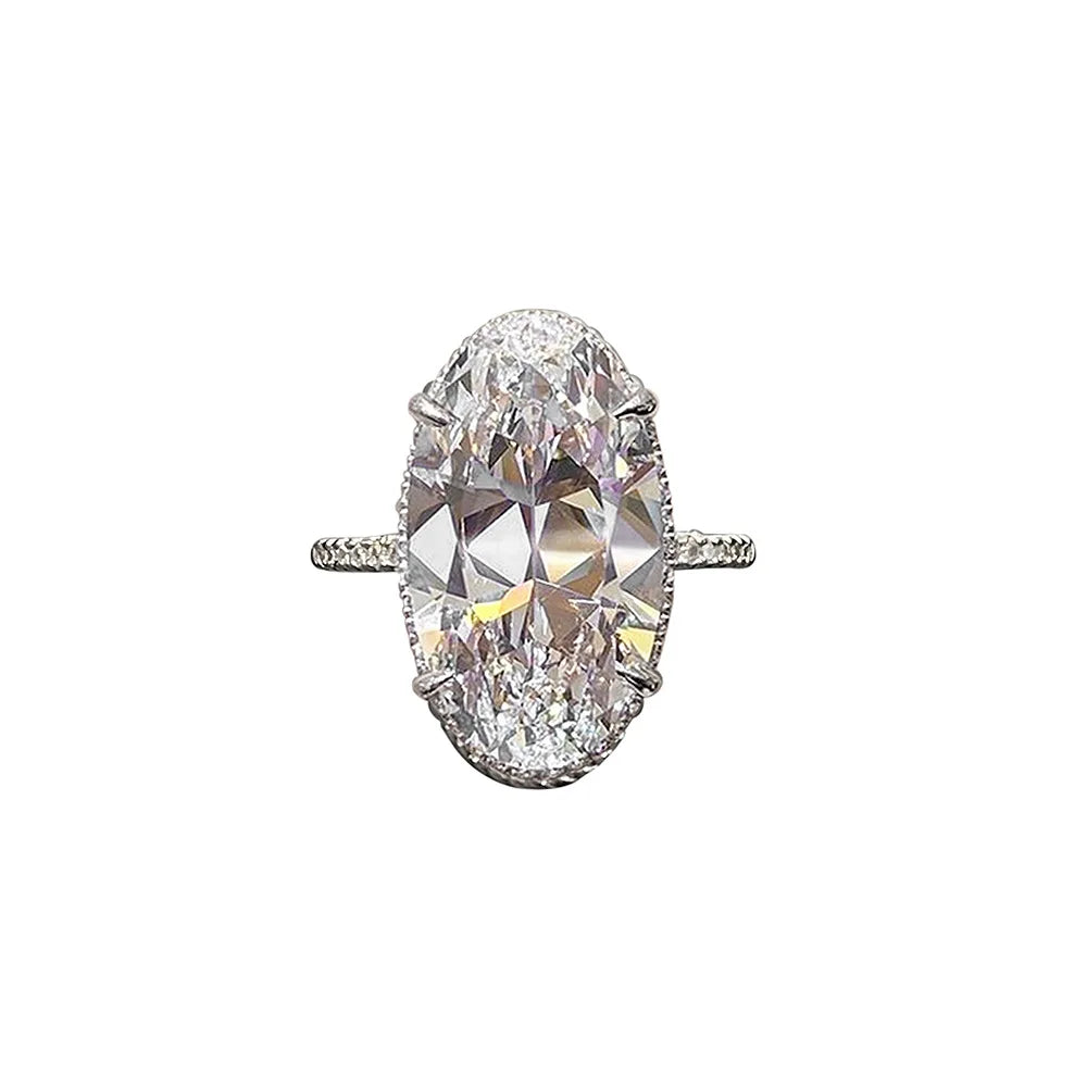 F1419 Women's Pear Cut Synthetic Lab Grown Diamond Engagement Ring Luxury Style 18K White Gold Halo Setting