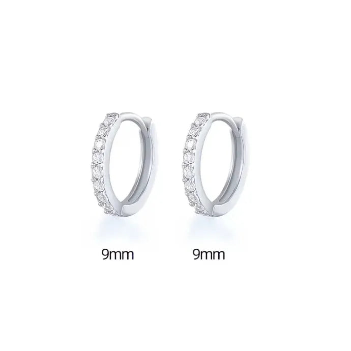 Minimalist Round Copper Hoop Earrings with Cubic Zirconia Geometric Design