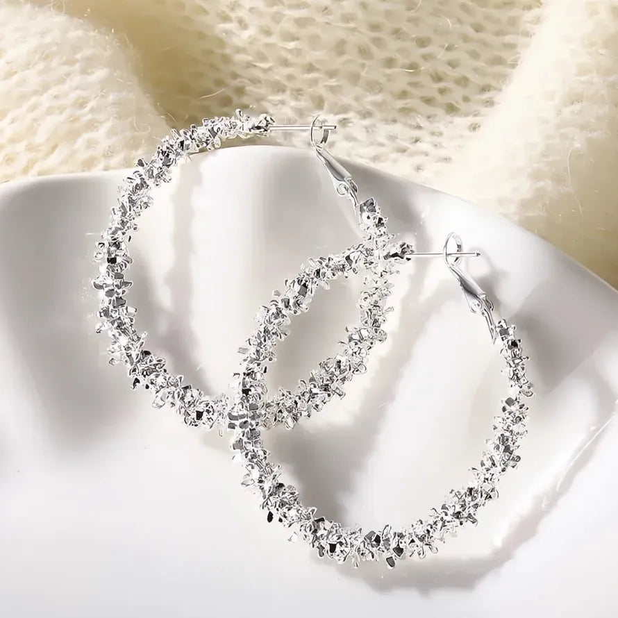 Classic Gold & Silver Zinc Alloy Hoop Earrings for Women Party Jewelry