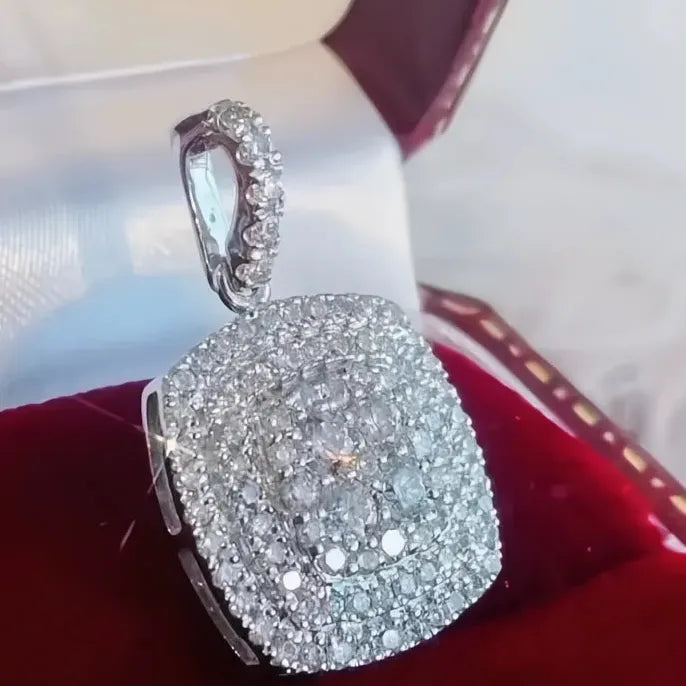 Iced Out Cubic Zirconia Copper Pendant Necklace for Women Wedding Bling