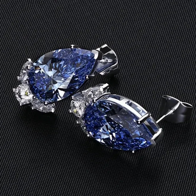 Teardrop Cubic Zirconia Stud Earrings for Women Bridal Wedding Engagement Jewelry Copper Alloy