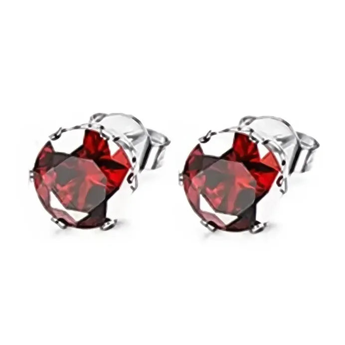 Geometric Cubic Zirconia Stud Earrings for Women, 12 Colors, Daily Wear