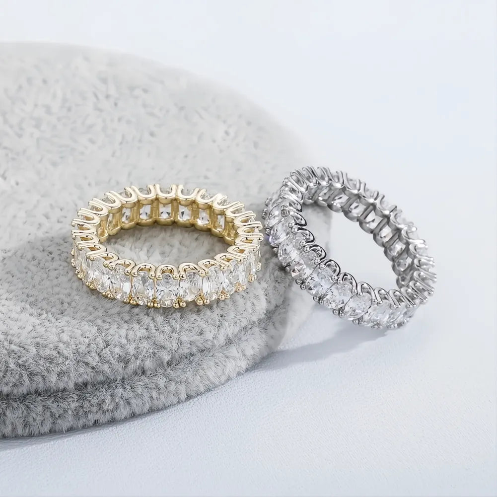 White Gold Plated Iced Out Ring Set | Micro Pave AAA CZ Hip Hop Ring for Men