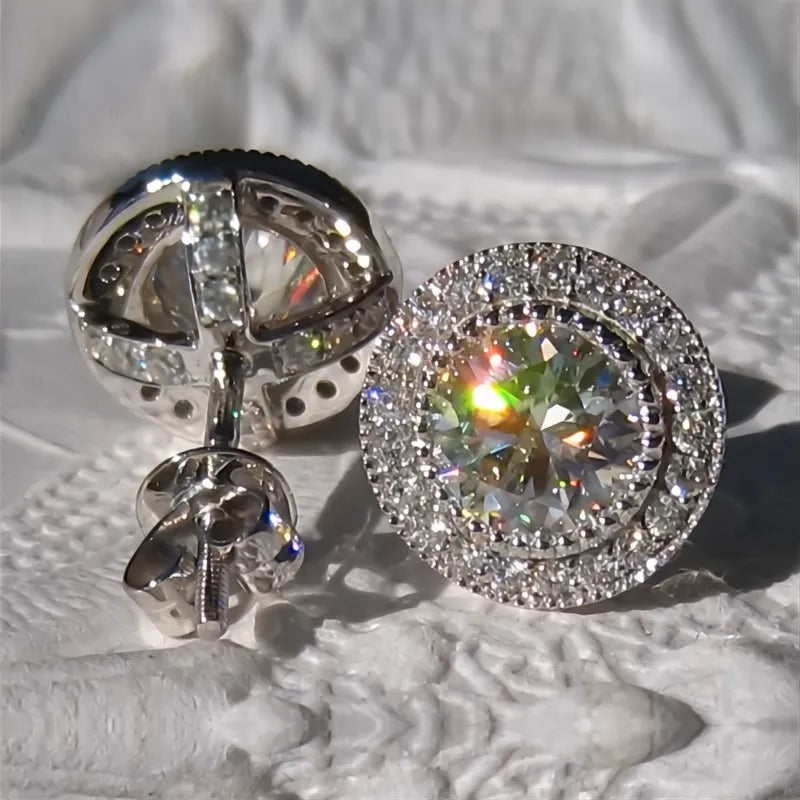 Delicate Small Round Cubic Zirconia Stud Earrings for Women Teens Fashion Jewelry