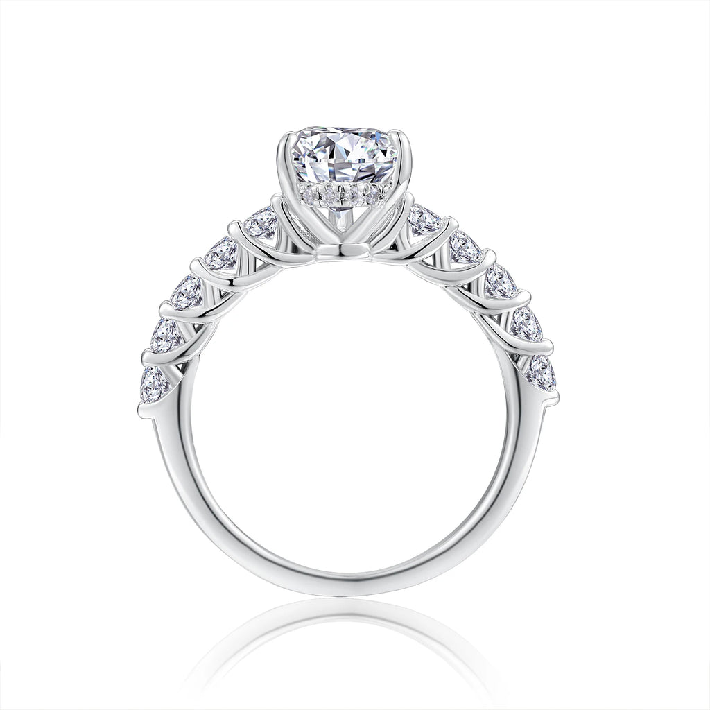Pear Cut Moissanite Engagement Ring 925 Silver Hypoallergenic Wedding Jewelry