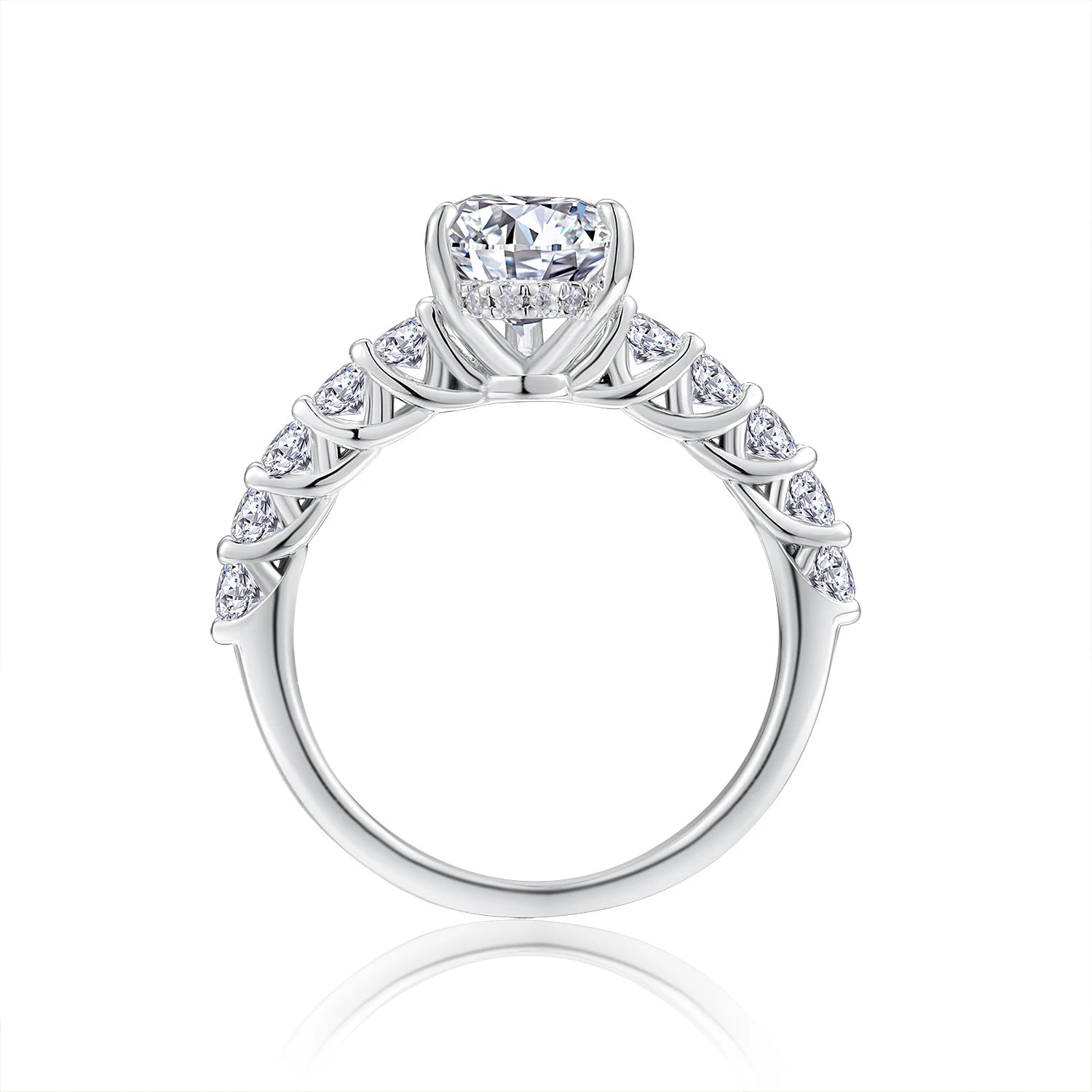 Pear Cut Moissanite Engagement Ring 925 Silver Hypoallergenic Wedding Jewelry