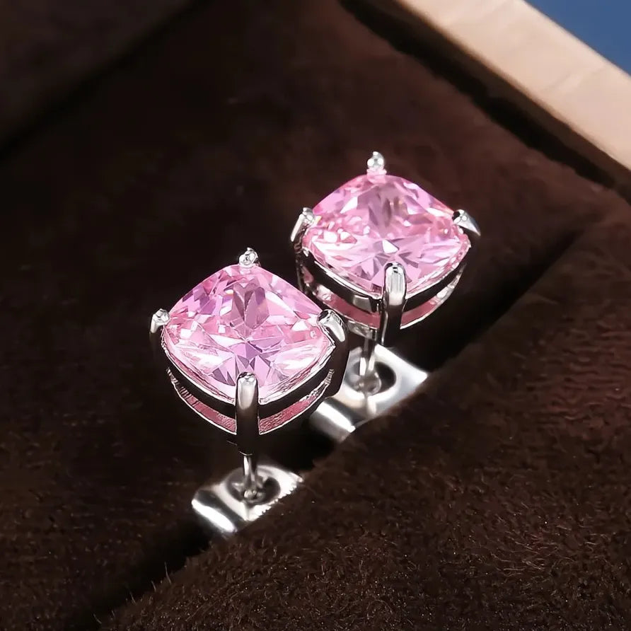 Luxury Geometric Cubic Zirconia Stud Earrings for Wedding Jewelry
