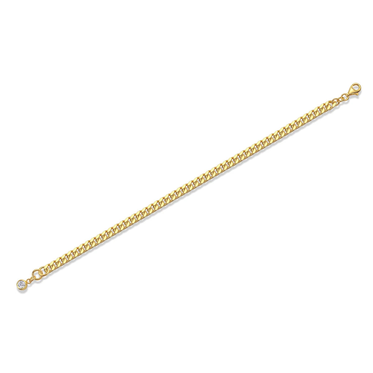 0.3ct Moissanite Cuban Chain Bracelet S925 Silver 18K Gold Plated Men Hip Hop Jewelry