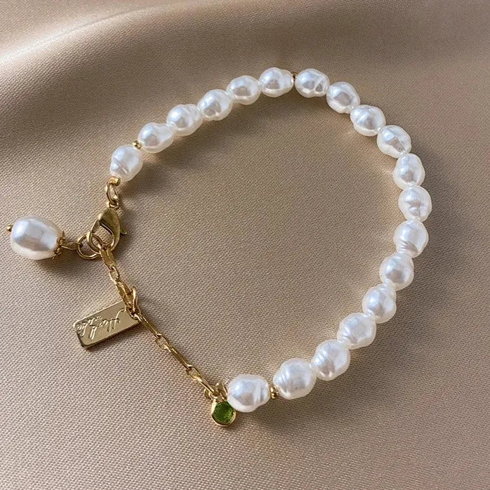 Butterfly Pearl Pendant Cuff Bracelet for Women Luxury Anniversary Gift Jewelry