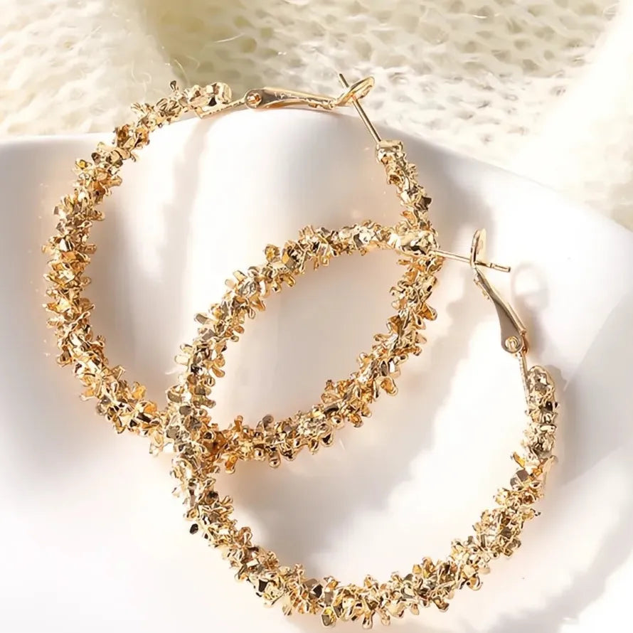 Classic Gold & Silver Zinc Alloy Hoop Earrings for Women Party Jewelry