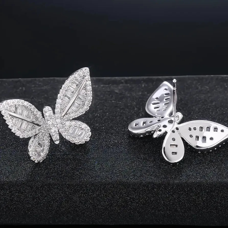 Geometric Cubic Zirconia Stud Earrings for Women Wedding Party Jewelry