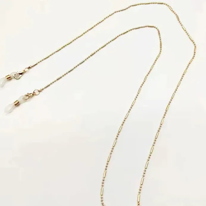 Fashion Woman Zinc Alloy Cylinder Bead Sunglasses Chain Eyeglasses Holder