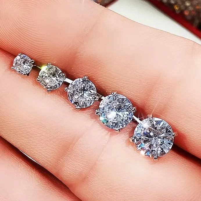 Classic Claw Geometric Cubic Zirconia Stud Earrings Gift