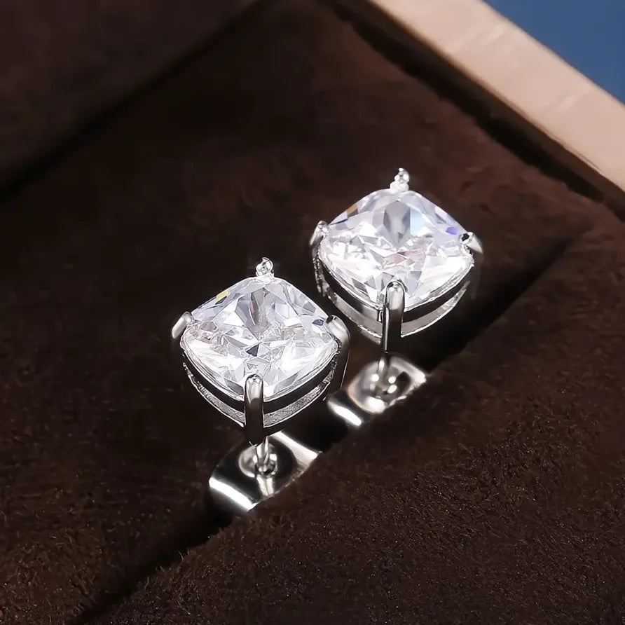 Luxury Geometric Cubic Zirconia Stud Earrings for Wedding Jewelry
