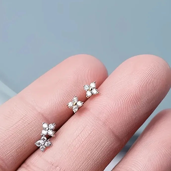 Small Geometric Copper Alloy Stud Earrings for Women Delicate Jewelry