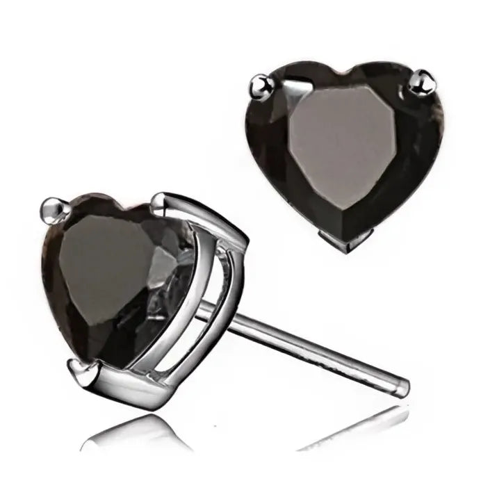 Multi-Color Heart Cubic Zirconia Stud Earrings for Women Stylish Jewelry