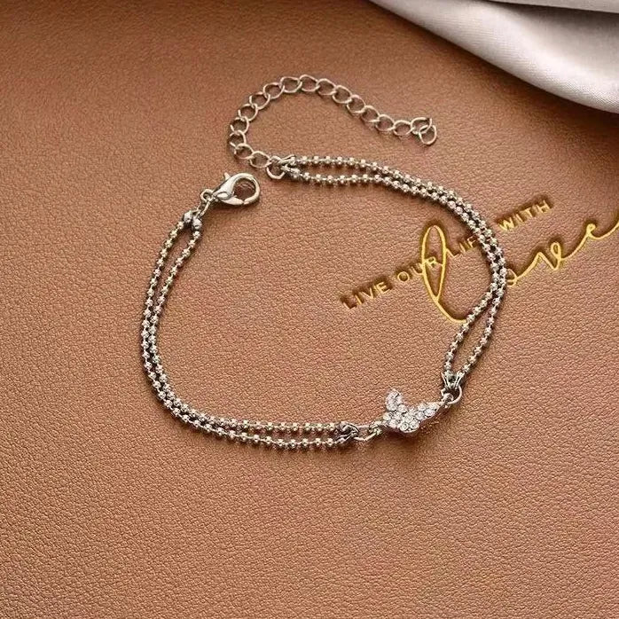 Butterfly Pearl Pendant Cuff Bracelet for Women Luxury Anniversary Gift Jewelry