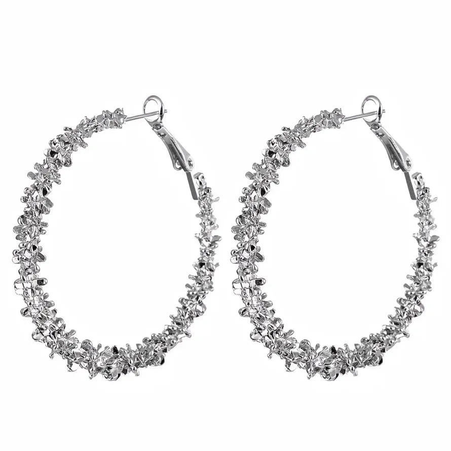 Classic Gold & Silver Zinc Alloy Hoop Earrings for Women Party Jewelry
