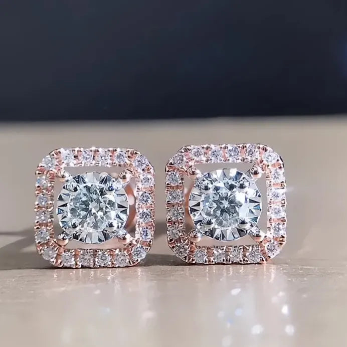 Elegant Women’s Geometric Cubic Zirconia Stud Earrings for Wedding Party