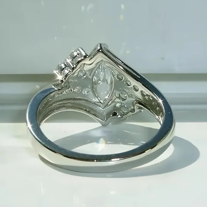 Modern Marquise CZ Crystal Wedding Engagement Ring for Women Jewelry